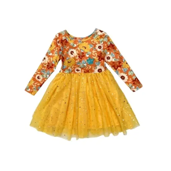 Girls Autumn Blooms Sparkle Tutu Dress - Mia Belle Girls image {1}
