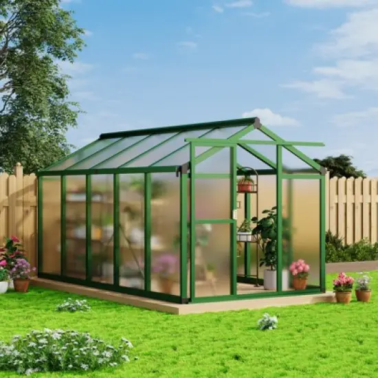 Greenhouses for Outdoors,Large Outdoor Greenhouse with Roof Vent and Heavy-Duty Aluminum Frame,  Walk-in Garden Greenhouse for Backyard, Patio, Lawn image {1}