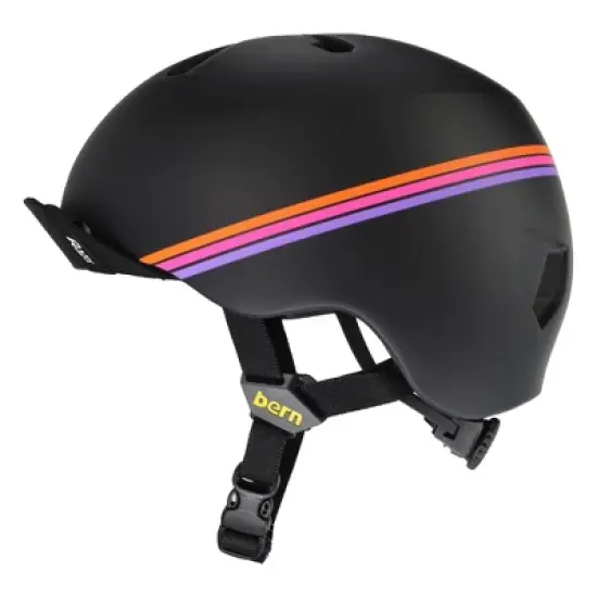 BERN Nino Razor Kids Bike & Skate Helmet &ndash; XS/S &ndash; Matte Black Yellow Sunset &ndash; Flip Visor, Lightweight, Multi-Sport Protection, Adjustable Fit image {6}