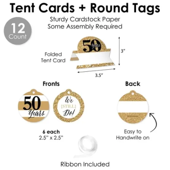 Big Dot of Happiness We Still Do - 50th Wedding Anniversary - DIY Anniversary Party Love is Sweet Signs - Snack Bar Decorations Kit - 50 Pieces image {5}