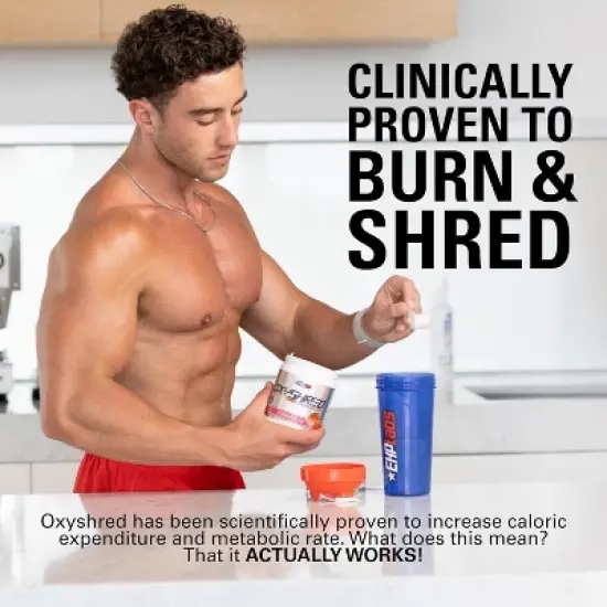 EHPlabs OxyShred Thermogenic Pre Workout & Fat Burner - Clinically Proven Preworkout Powder with Acetyl L Carnitine - Lime Cooler, 60 Servings image {4}