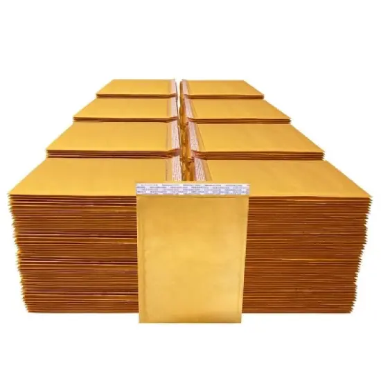 UOFFICE Pack of 400 Kraft Bubble Mailers 9.5" x 14.5" - #4 Self-Seal Padded Envelopes image {3}