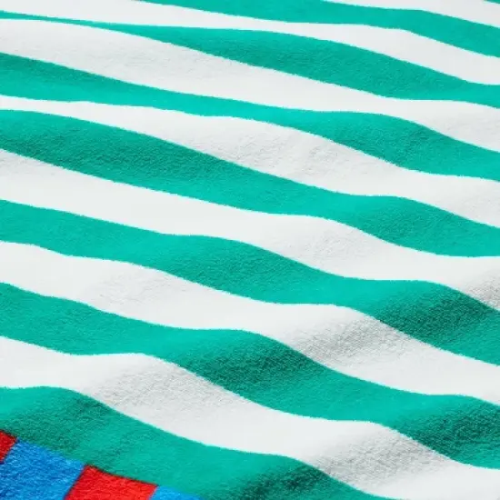 Striped Beach Towel Green/White - Sun Squad&trade; image {2}