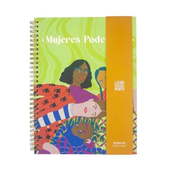 College Ruled 1 Subject Spiral Notebook 7.5"x10" Mujeres Poderosas - West Emory: Cute Perforated Journal, Multicolored, Hard Cover image {1}