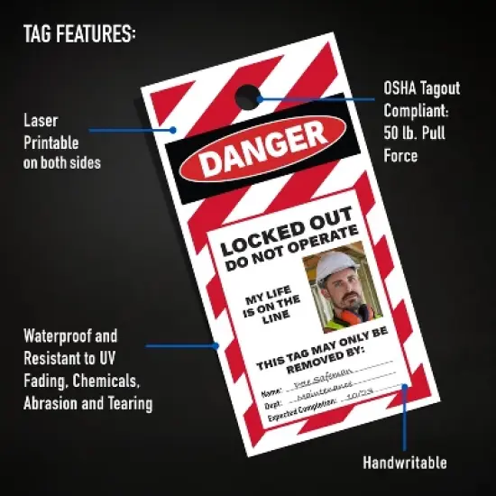 Avery UltraDuty Printable Plastic Hang Tags, 5.5" x 2.83", White Blank Tags, 50lb Pull-Strength, 60ct (62400) image {4}