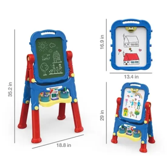 PICASSO-TILES 46 PC 2-IN-1 Double Sided Art Easel Set, STEM Toys for Kids 3+ image {6}