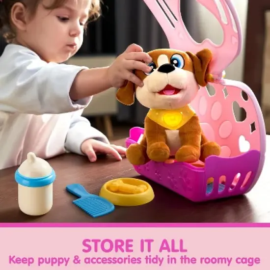 Joyfy Plush Dog Toys for Kids, Interactive Puppy Toy with Lights & Sounds, Pet Care Toys, Pretend Playset for Toddlers, Birthday Gifts for Boys Girls image {5}