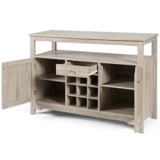 Costway Buffet Server Sideboard Wine Cabinet Console Table Grey Home image {2}