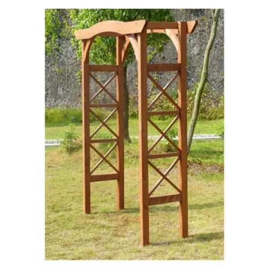 7' Canadian Hemlock Weatherproof Arbor - Natural - Merry Products image {4}