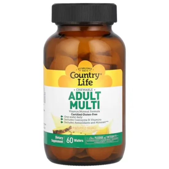 Country Life Chewable Adult Multi, Pineapple-Orange, 60 Wafers image {5}