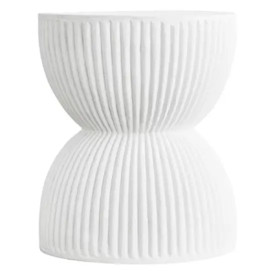 LeisureMod 15&rdquo; Wide Side Table End Table in Fiberstone with Hourglass Design No Assembly for Indoor and Outdoor Use Spire Collection image {15}