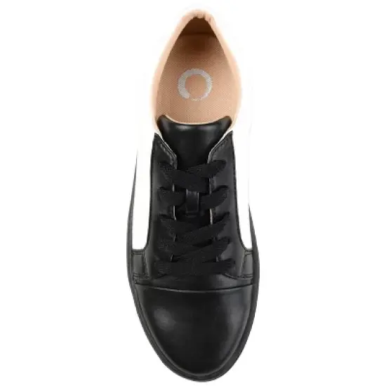 Journee Collection Women's Lynz Medium and Wide Width Two-Tone Lace-Up Sneakers image {3}