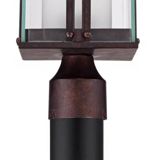 Franklin Iron Works Fallbrook Modern Industrial Post Light Bronze 15 3/4" Clear Frosted Double Glass for Exterior Barn Deck House Porch Yard Patio image {2}