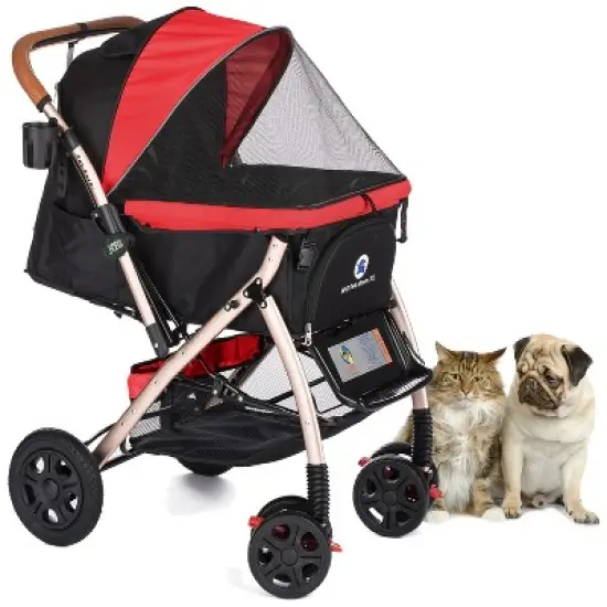 HPZ Pet Rover XL Stroller - Extra Long Premium Heavy Duty Dog/Cat/Pet Stroller Travel Carriage with Convertible Compartment/Zipperless Entry image {12}