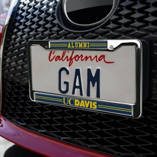 UC Davis Alumni Logo Full Size Standard License Plate Metal Frame image {2}