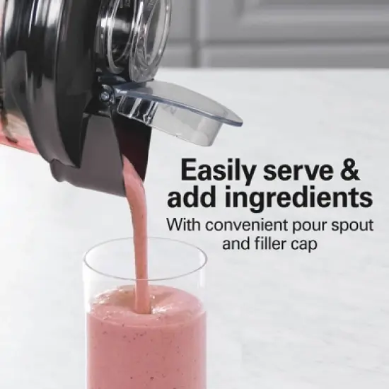 Hamilton Beach Wave Action Blender 48oz Red 53519FG: 700W Glass Jar, 6 Speeds, Dishwasher-Safe, Smoothie & Kitchen Blender image {5}