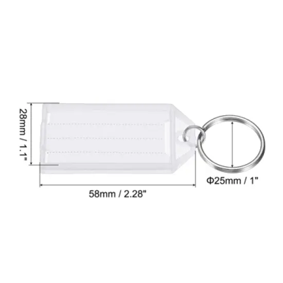 Unique Bargains Plastic Key Tag with Split Ring Labels Window for Luggage Hotel image {1}