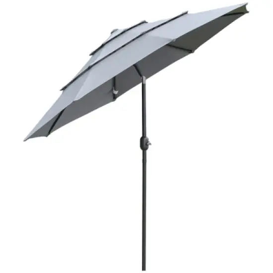 NicBex 9FT 3-Tier Patio Umbrella with Crank & Push Button Tilt,Outdoor Patio Umbrella,Market Umbrella for Backyard,Lawn,Beach,Garden image {11}