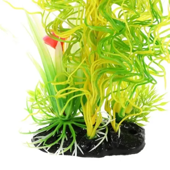 Unique Bargains Aquarium Plants Decorations Artificial Aquatic Plant Tree Green Yellow 1 Pcs image {4}