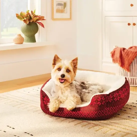 Printed Holiday Bolster Dog Bed - Boots & Barkley&trade; image {3}
