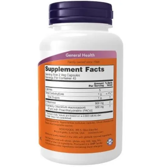 Mannose Cranberry by Now Foods  -  90 VegCap image {1}