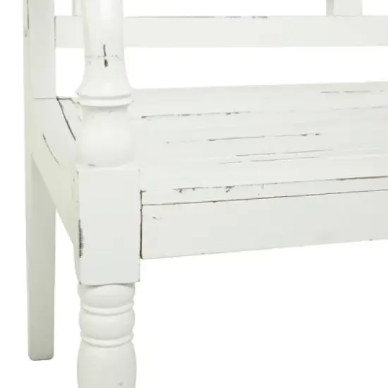 Farmhouse Mahogany Bench White - Olivia & May image {9}