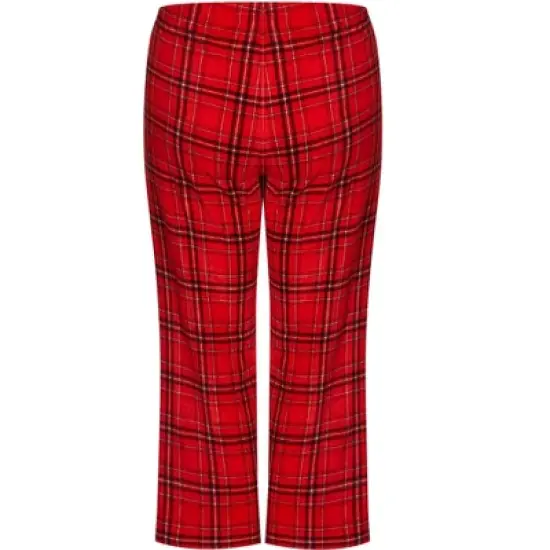 Women's Plus Size Fleece Check Pant - red | AVENUE image {5}