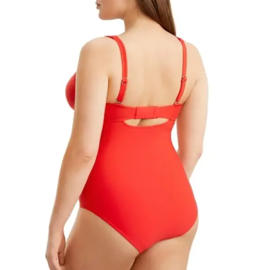 Birdsong Women's Poppy Tie Front Underwire One-Piece - S10180-POP D image {1}