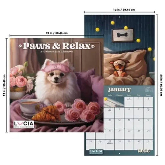 Trends International 2026 Lucia Heffernan Paws and Relax 12"x12" Wall Calendar image {6}