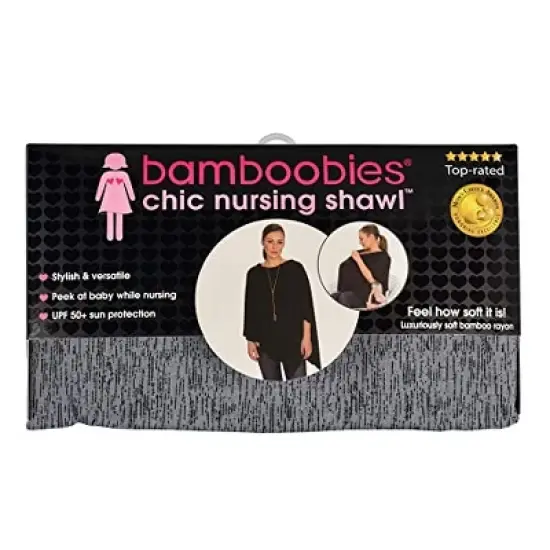 Bamboobies Chic Nursing Shawl - Heather Gray image {3}