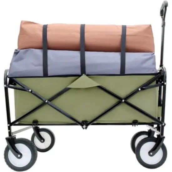 RISOKEYS Collapsible Foldable Beach Wagon Cart with 3pcs Waterproof Liner Bags & Strapping System, 360lbs Capacity,360&deg; All-Terrain Wheels image {7}