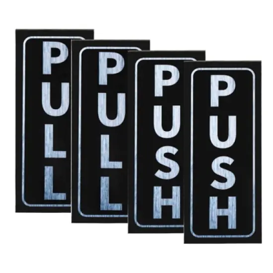 Unique Bargains Self-Adhesive Waterproof Convenience Stores Push Pull Door Sign 2 Set image {6}