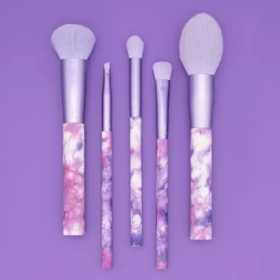 MODA Brush Tie Dye 5pc Makeup Brush Set, Includes Blush, Complexion, and Crease Makeup Brushes image {3}