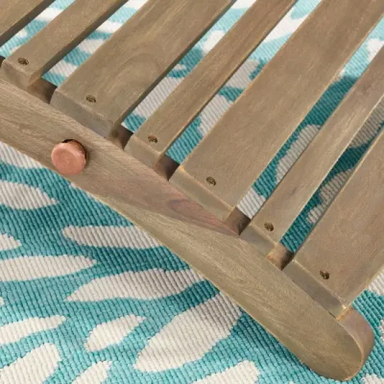 Christopher Knight Home Lahaina Outdoor Acacia Wood Folding Curved Chaise Lounge image {5}