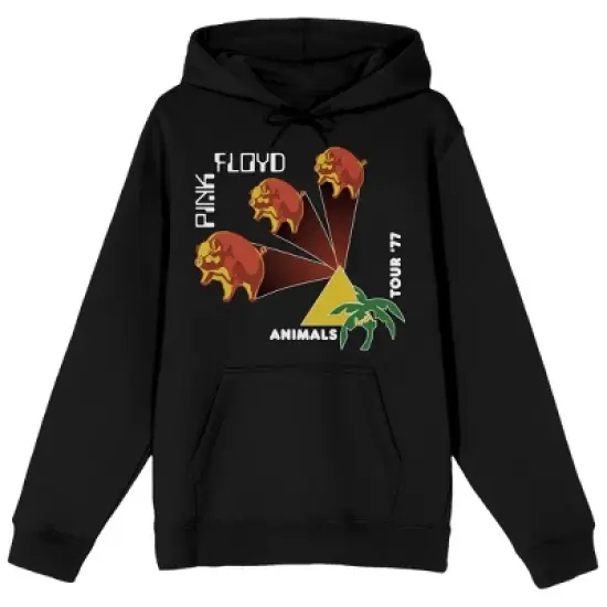 Pink Floyd Animals Tour 77 Long Sleeve Men's Hooded Sweatshirt image {4}