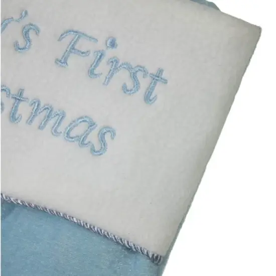 Northlight 21" Blue and White "Baby's First Christmas" Snowman Stocking image {4}