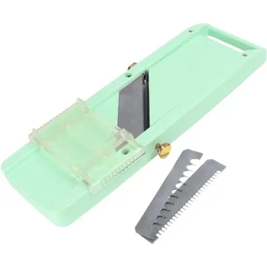 Vollum Mandoline Slicer with 3 Interchangeable Stainless Steel Blades - Green image {4}