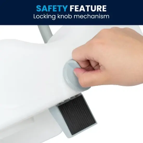 Flash Furniture HERCULES White Elevated Toilet Seat with Height Adjustable Padded Arms and Locking Safety Mechanism image {13}
