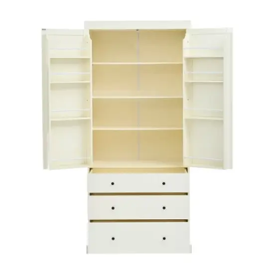 77" Freestanding Kitchen Pantry Cabinet with Adjustable Shelves,3 Drawers,8 Door Racks,Farmhouse Storage Organizer for Dining Room-The Pop Home image {6}