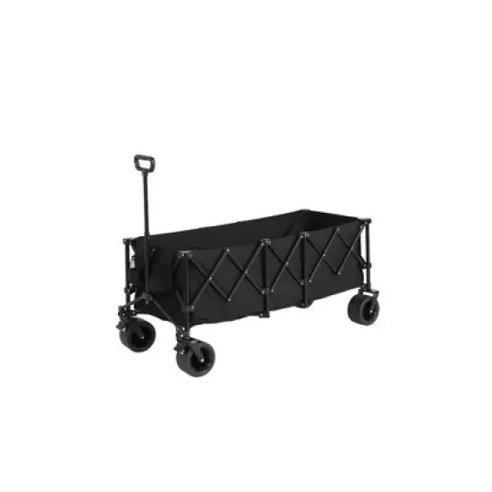 SKRAN Foldable Extended Heavy Duty 300L Folding Utility Cart with 220lbs Weight Capacity with Big All-Terrain Beach Wheels & Drink Holders image {15}