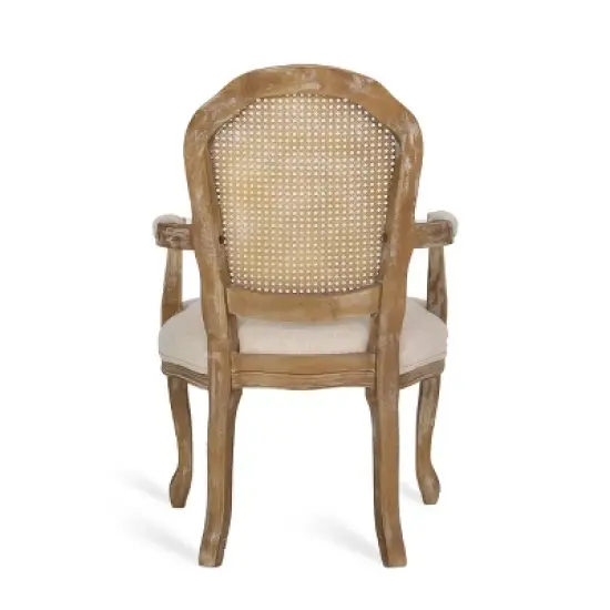 2pk Mina French Country Wood and Cane Upholstered Dining Chairs - Christopher Knight Home image {6}