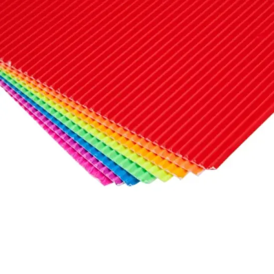 64 Pack Corrugated Cardboard Sheets for Arts and Crafts, School Projects, 8 Bright Colors, 8.3 x 11.8 in image {6}