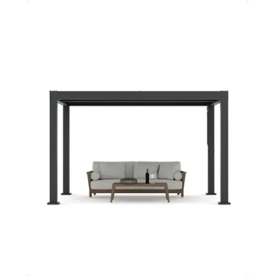 ODK All-Aluminum Louvered Pergola, Outdoor Pergola with Adjustable Louvered Roof, Reinforced Aluminum Frame, Hardtop Gazebo for Patio, Deck image {1}