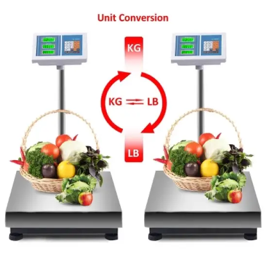 Costway 660lbs Weight Computing Digital Floor Platform Scale Postal Shipping Mailing image {3}