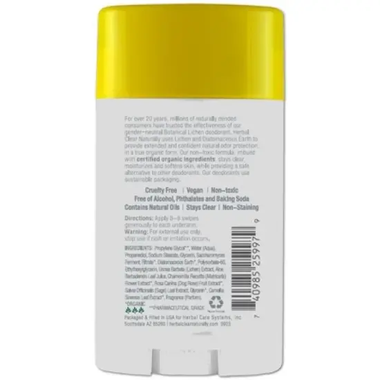 Action Sport Deodorant by Herbal Clear Naturally  -  2.65 oz Stick image {1}