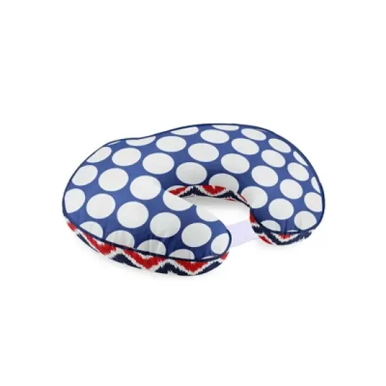 Bacati - 3 pc Chevron/Dots Nany Red Hugster Feeding & Infant Support Nursing PillowMixNMatch Navy/Red Nursing Pillow image {6}