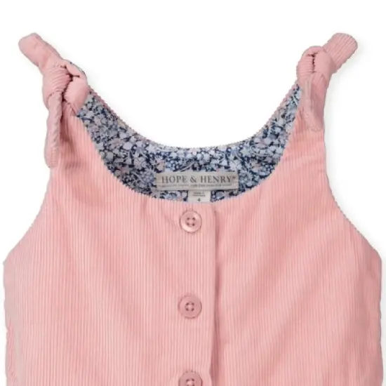 Hope & Henry Girls' Knot Tie Button Front Jumpsuit, Infant image {1}