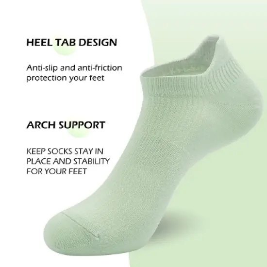 SERISIMPLE Women Ultra Thin Socks Viscose Bamboo Low Cut No Show Anti Odor Arch Support Mesh Socks 5 Pairs image {1}