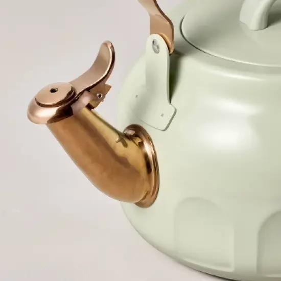 2qt Stainless Steel Arch Cutout Teapot Serene Green - Hearth & Hand&trade; with Magnolia image {2}