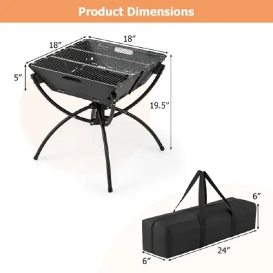 Tangkula Camping Fire Pit w/Cooking Grills Portable Campfire Grill w/ Carrying Bag & Gloves 3-In-1 Stainless Steel Wood Burning Coffee/Silver image {8}